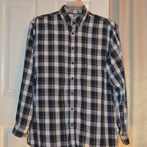 (SOLD) Men's LLBean plaid flannel l/s button down L-Tall